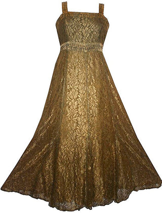 Lace Wedding Evening Vintage Sleeveless Strap Dress - Agan Traders, Olive