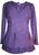 Embroidered Front V Neck Vintage Blouse - Agan Traders, Purple