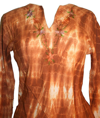 Light Weight Cotton Embroidered Long Tunic Blouse - Agan Traders