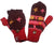 Knit Multi-colored Stripe Crochet Hat OR Mitten OR Folding Mitten Nepal - Agan Traders,  Folding GL Red