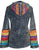 RJ 51 Agan Traders Bohemian Nepal Hoodie Gypsy Knit Cotton Patch Rib Jacket - Agan Traders, Red Black