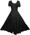 Rayon Embroidered Flare Gothic Corset Dazzling Dress Gown - Agan Traders, Black