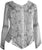 Flower Embroidered Blouse - Agan Traders, Silver / Gray