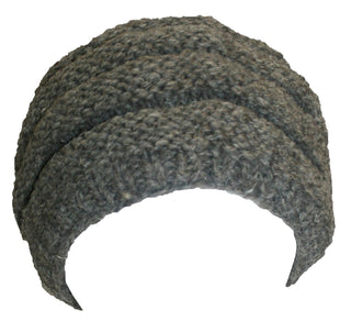 1421 H Womens Cable Knit Warm Soft Lamb's Wool Fleece-Lined Skull Hat - Agan Traders, Grey