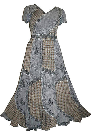 DR 592 Agan Traders Renaissance Vintage Mega Sleeve Long Dress - Agan Traders, Silver Gray
