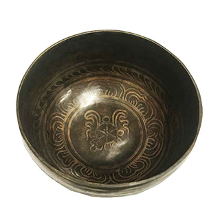 Himalayan Antique Hand Pounded Tibetan Art Healing Chakra Singing Bowl Nepal - Agan Traders, 412 SB Root Chakra