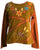Rib Cotton Colorful Patched Hand Embroidered Top Blouse. - Agan Traders, Olive Rust