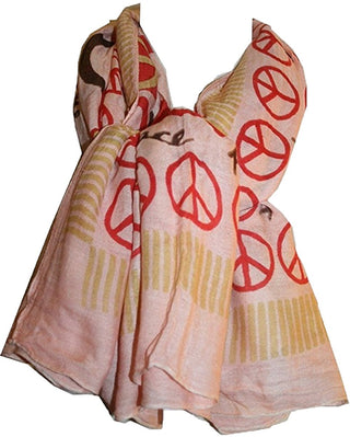 Soft Cotton Peace Symbol Printed Shawl Scarf Wrap Throw - Agan Traders