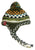 1402 Himalayan Wool Knit Fleece Muga Hat Mitten Glove ~ Nepal - Agan Traders, Green Multi Hat
