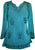 Embroidered Rayon Renaissance Blouse - Agan Traders, Turquoise