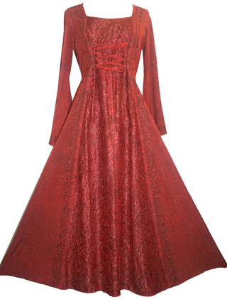 Net Medieval Vampire Gothic Renaissance Dress Gown - Agan Traders, Burgundy