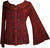 Gypsy Medieval Embroidered Gothic Peasant Top Bell Blouse - Agan Traders, Burgundy
