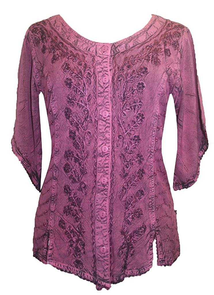 125 B Scooped Neck Medieval Embroidered Blouse Top – Agan Traders