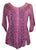 Scooped Neck Medieval  Embroidered Blouse - Agan Traders, Plum