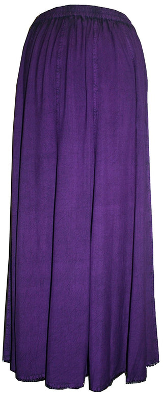 712 SK Agan Traders Medieval Embroidered Long Skirt - Agan Traders, Purple