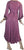V Neck Embroidered Butterfly Bell Sleeve Flare Mid Calf Dress - Agan Traders, Plum