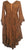 Medieval Roman Embroidered Bell Sleeve Flare Knee Length Baby Doll Dress - Agan Traders, Rust