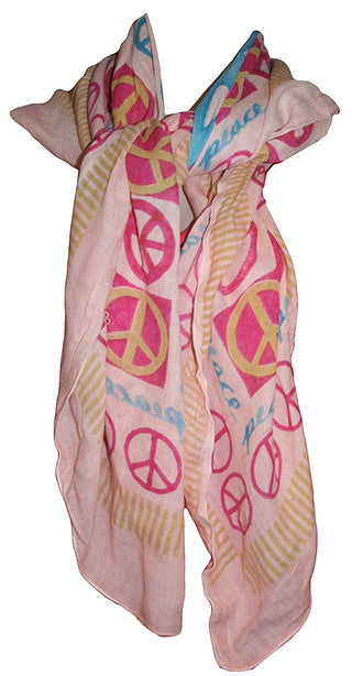 Soft Cotton Peace Symbol Printed Shawl Scarf Wrap Throw - Agan Traders