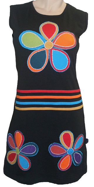 RD 10 Agan Traders Nepal Bohemian Knit Light Weight Cotton Mid Length Summer Dress - Agan Traders, RDR Multi 10
