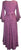 V Neck Embroidered Butterfly Bell Sleeve Flare Mid Calf Dress - Agan Traders, Plum