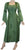Medieval Corset Satin Embroidered Bell Sleeve Dress - Agan Traders, Green