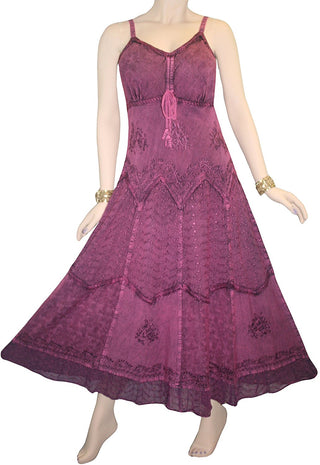 Gothic Spaghetti Strap Asymmetrical Design Dress - Agan Traders, Plum