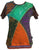 Rib Cotton Razor Cut Patch Short Sleeve Tunic - Agan Traders, Lime Multi