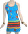 R 01 DR Agan Traders Knit Cotton Spaghetti Strap Flower Leaflets Sun Dress - Agan Traders, Turquoise