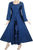 Scooped Neck Bohemian Rayon Velvet Corset Long Dress Gown - Agan Traders, Navy