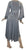 V Neck Embroidered Butterfly Bell Sleeve Flare Mid Calf Dress - Agan Traders, Silver