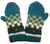 1402 Himalayan Wool Knit Fleece Muga Hat Mitten Glove ~ Nepal - Agan Traders, Teal Multi Mitten