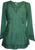 Embroidered Front V Neck Vintage Blouse - Agan Traders, Green