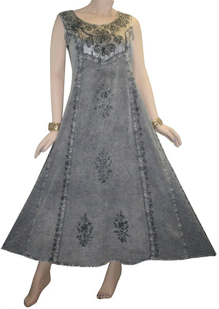 Rich Elegant Satin Blend Renaissance Sleveless Summer Sun Dress Gown - Agan Traders, Silver