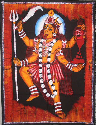 Assorted Hindu Goddess Batik Tapestry Wall Hanging - Agan Traders, Kali 34 - 26 X 34