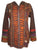 RJ 51 Agan Traders Bohemian Nepal Hoodie Gypsy Knit Cotton Patch Rib Jacket - Agan Traders, Brown Orange