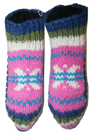 Knit Fleece Lined Winter Socks Booties - Agan Traders