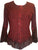 Embroidered Netted Ruffle Sleeve Blouse - Agan Traders, Wine Burgundy