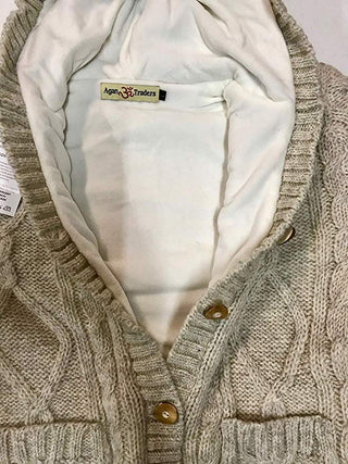 WV 29 Women's Nepal Long Cable Cardigan Sweater - Agan Traders, Oatmeal