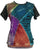 Rib Cotton Razor Cut Patch Short Sleeve Tunic - Agan Traders, Teal Multi