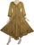 V Neck Embroidered Butterfly Bell Sleeve Flare Mid Calf Dress - Agan Traders, Sand