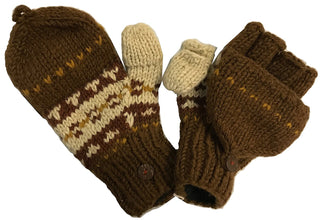 Multi-colored Knit Folding Mitten - Agan Traders