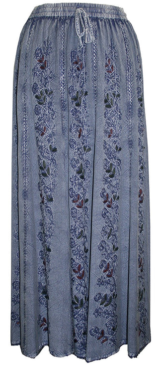 712 SK Agan Traders Medieval Embroidered Long Skirt - Agan Traders, Lilac C