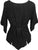 Scooped Neck Medieval  Embroidered Blouse - Agan Traders, Black