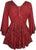 Medieval Butterfly Bell Sleeve Flare Blouse - Agan Traders, Burgundy