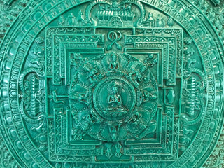 Mandala Decorative Plaque Wall Decor Art Sculpture From Himalaya - Agan Traders, Turquoise