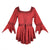 301 NB Medieval Gothic Corset Handkerchief Flare Blouse Tunic - Agan Traders, B Red