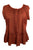27713 B Medieval  Embroidered Button Down Light Weight Cap Sleeve Shirt Blouse - Agan Traders, Orange Rust