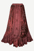 Women's Bohemian Gothic Embroidered Velvet Flared Scalloped Elastic Waistband Maxi Skirt ~ 552 Skt