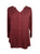 Women's Vintage Long Sleeve Rounded Sweet Heart Button Down Tunic Blouse - Agan Traders, Burgundy