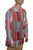 Cotton Patchwork Mandarin Style Light Weight Tunic Shirt Nepal - Agan Traders, Maroon Multi